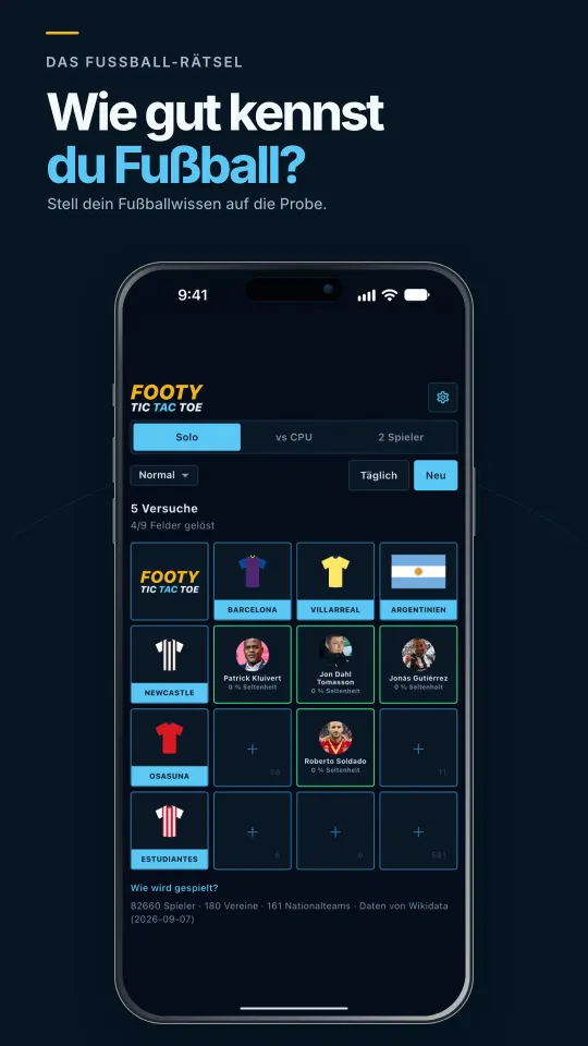 Screenshots von Footy Tic Tac Toe, dem Fußball-Tic-Tac-Toe 1