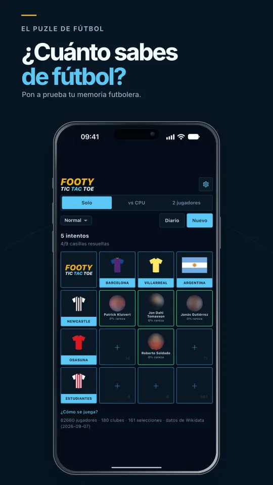 Capturas de Footy Tic Tac Toe, el tres en raya de fútbol 1