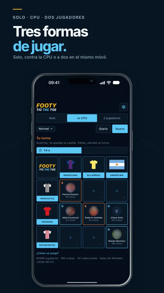 Capturas de Footy Tic Tac Toe, el tres en raya de fútbol 3