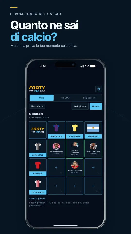 Schermate di Footy Tic Tac Toe, il tris del calcio 1