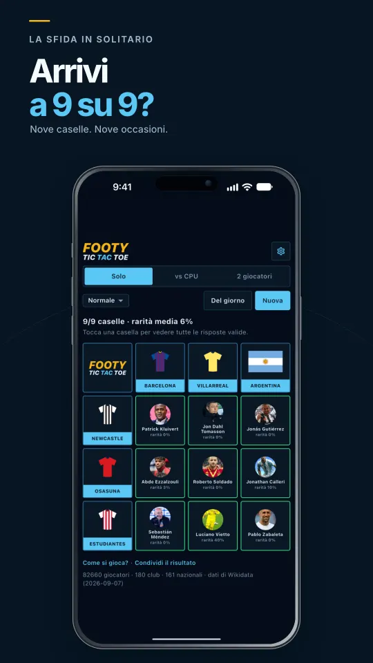 Schermate di Footy Tic Tac Toe, il tris del calcio 2