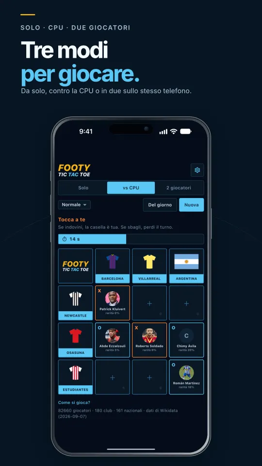 Schermate di Footy Tic Tac Toe, il tris del calcio 3
