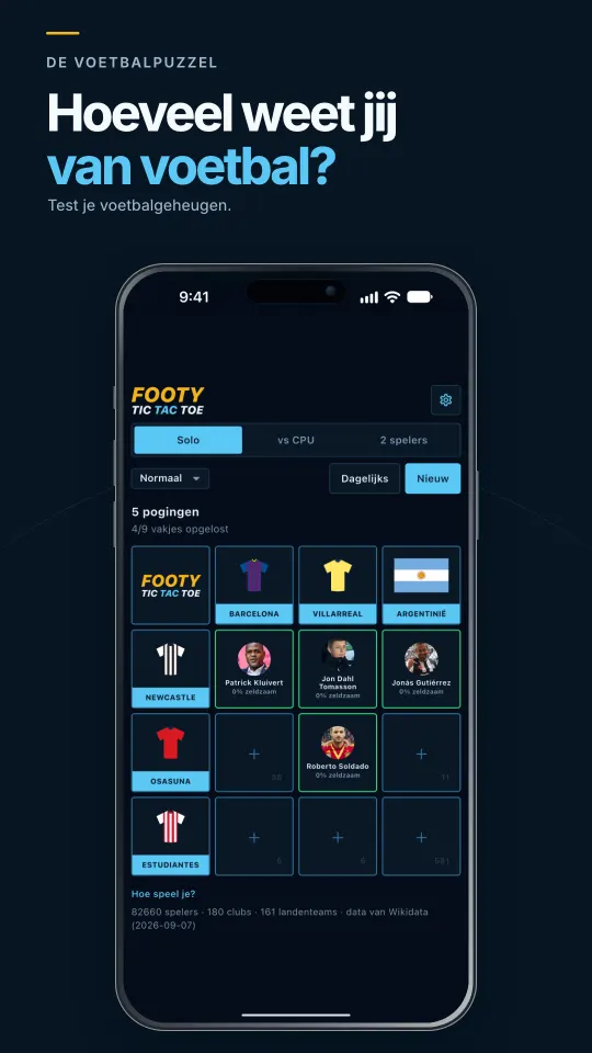Screenshots van Footy Tic Tac Toe, voetbal boter kaas en eieren 1
