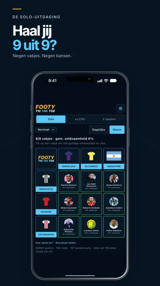 Screenshots van Footy Tic Tac Toe, voetbal boter kaas en eieren 2