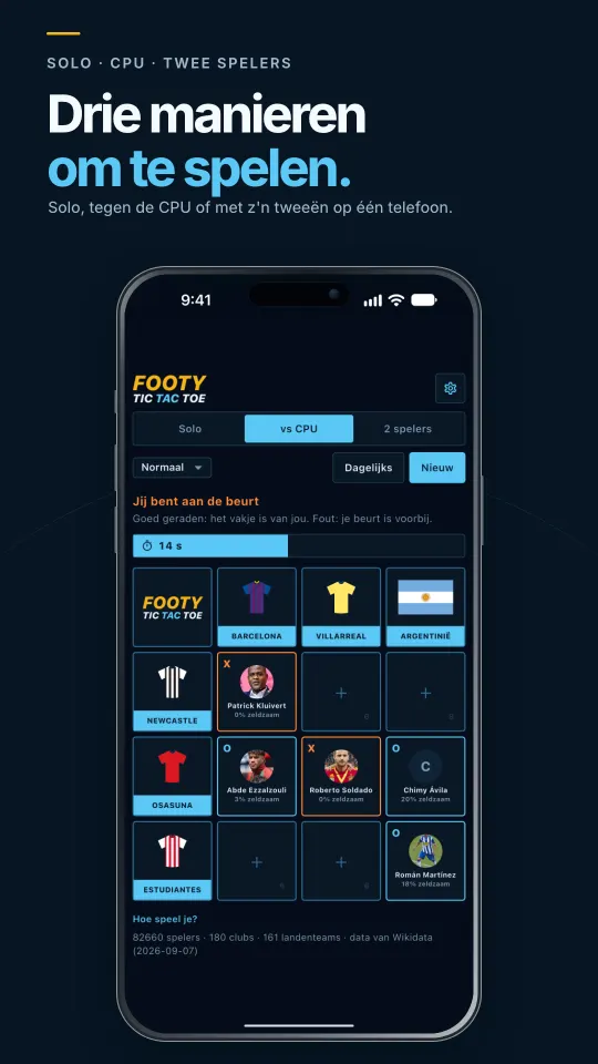 Screenshots van Footy Tic Tac Toe, voetbal boter kaas en eieren 3